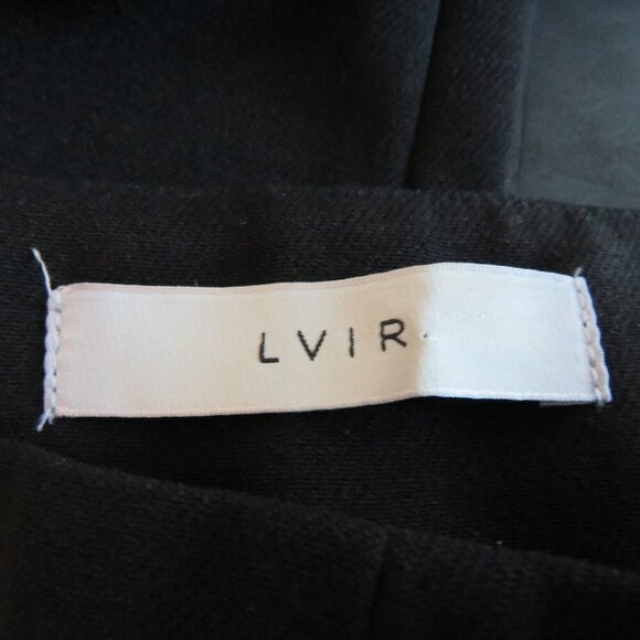 LVIR Split Hem Woven Straight Leg Pants in Black Office Minimalist - Size S - Picture 10 of 13